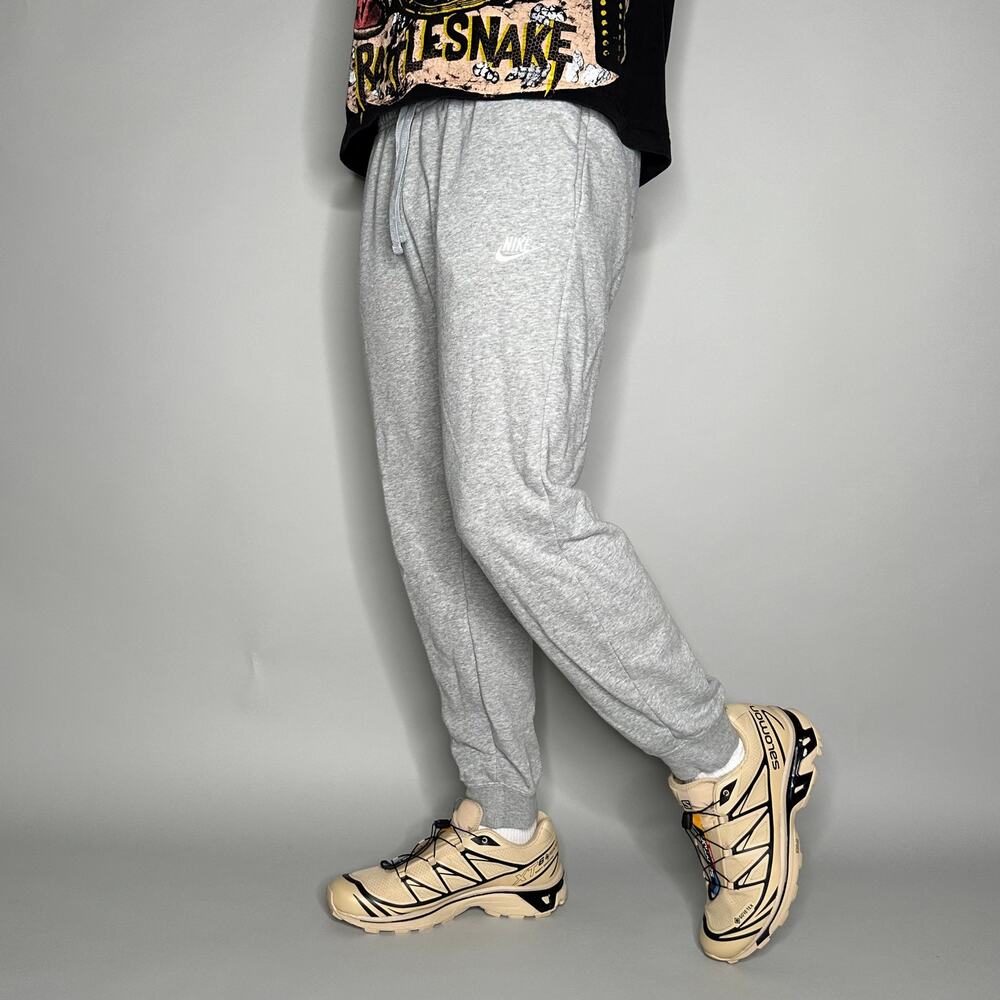 Vintage Y2K Nike Sweatpants Mens M Grey White Swoosh Cotton Joggers